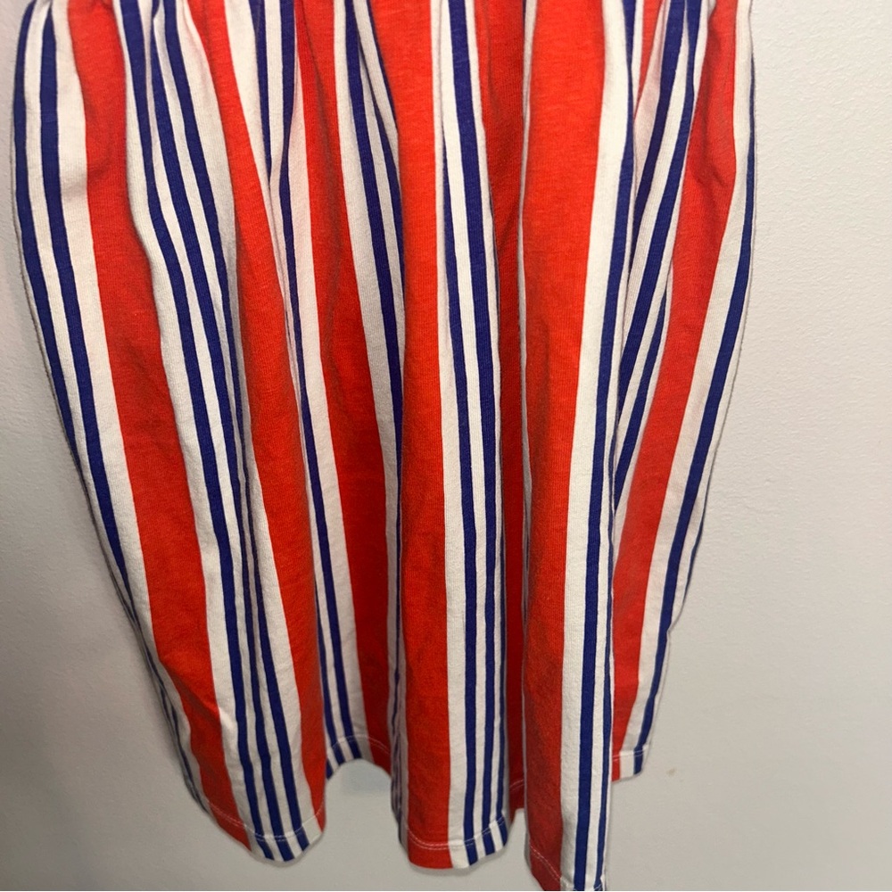 Hanna Andersson Stripe Smocked Dress 110 cm / US 5 Blue Orange White Girls - Picture 5 of 6